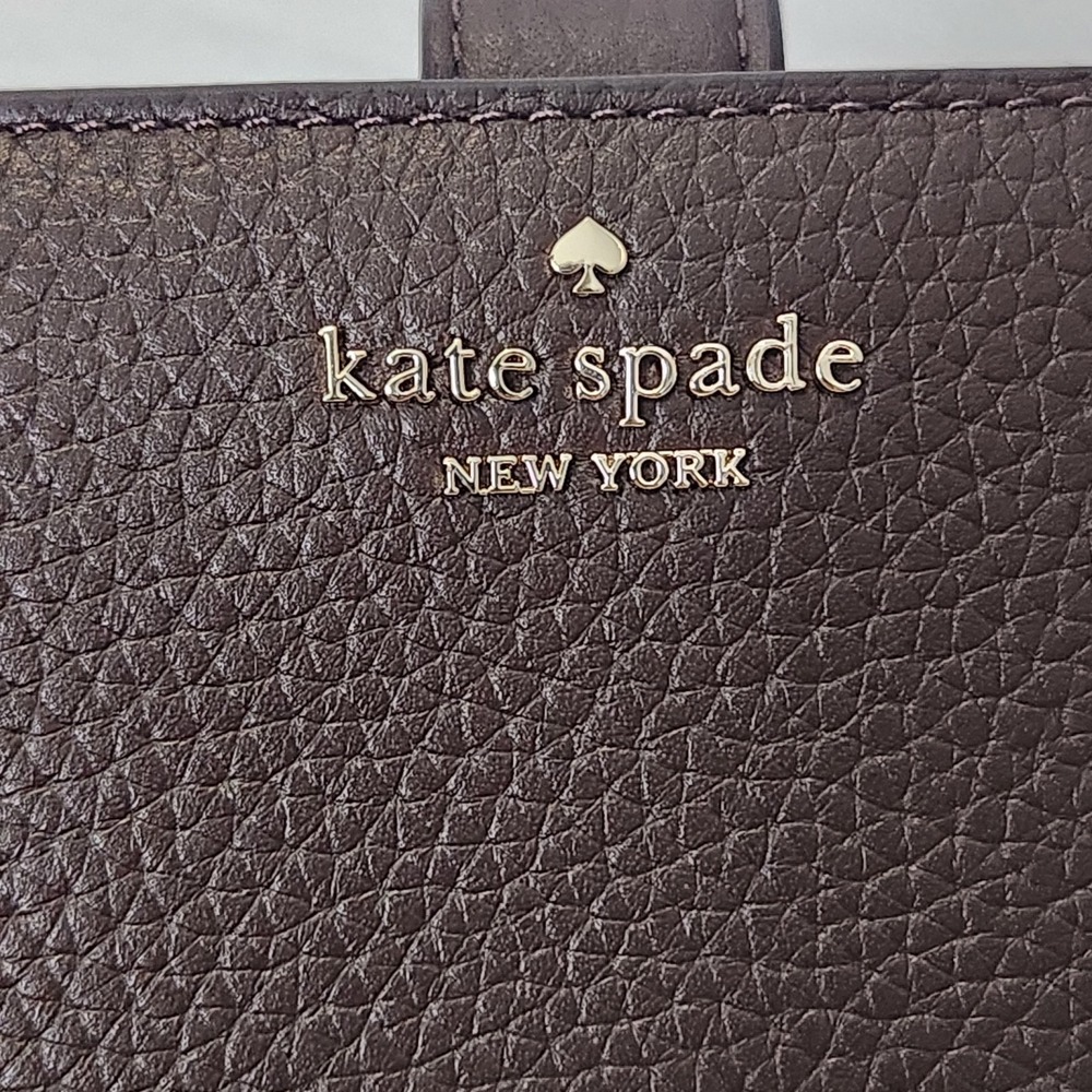 New $199 Kate Spade Lena Medium Compact Bifold Wallet Leather Hot Fudge Brown - Picture 2 of 12